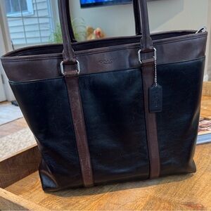🥃Coach Black and Brown Perry Metropolitan Laptop Tote Bag
